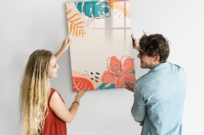 Pizarra magnética de pared con rotulador Un tablero colorido para notas y fotos.