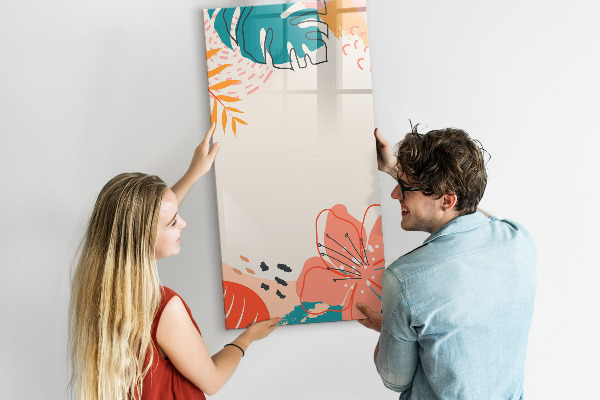 Pizarra magnética de pared con rotulador Un tablero colorido para notas y fotos.
