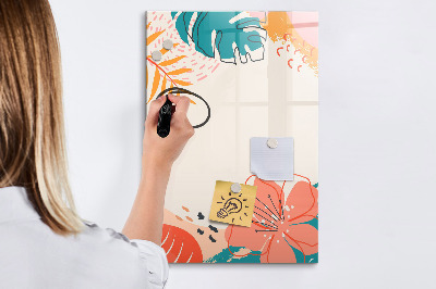 Pizarra magnética de pared con rotulador Un tablero colorido para notas y fotos.
