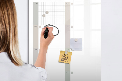 Pizarra magnética de pared con rotulador Plan semanal con espacio para fotos