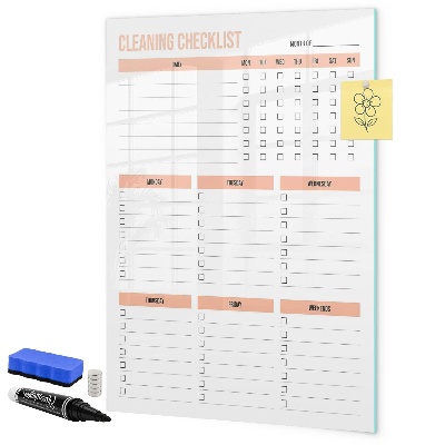 Pizarra magnética de pared con rotulador Lista de tareas de limpieza
