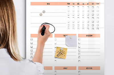 Pizarra magnética de pared con rotulador Lista de tareas de limpieza
