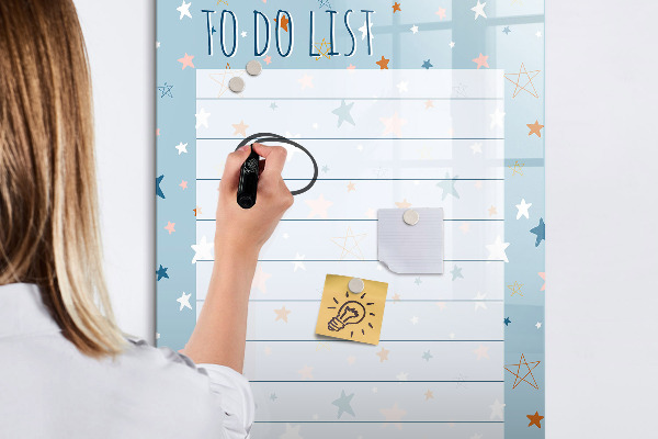 Pizarra magnética de pared con rotulador Lista de tareas pendientes con espacio para fotos