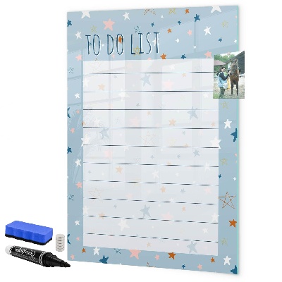 Pizarra magnética de pared con rotulador Lista de tareas pendientes con espacio para fotos