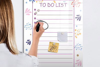 Pizarra magnética de pared con rotulador Un tablero colorido para notas y fotos.