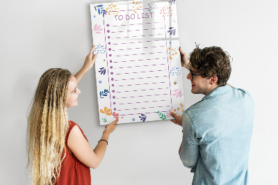 Pizarra magnética de pared con rotulador Un tablero colorido para notas y fotos.