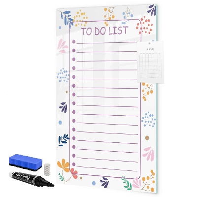 Pizarra magnética de pared con rotulador Un tablero colorido para notas y fotos.