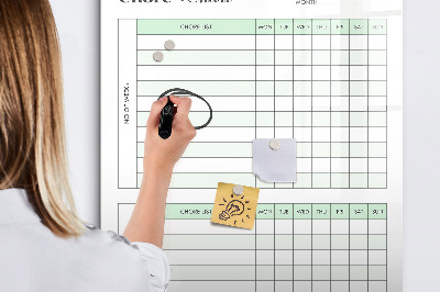 Pizarra magnética de pared con rotulador Planificador de tareas domésticas para la familia