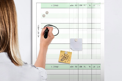 Pizarra magnética de pared con rotulador Planificador de tareas domésticas para la familia