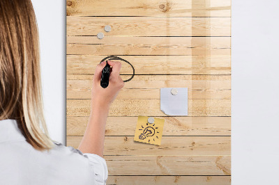 Pizarra magnética de pared con rotulador Tablero de notas sobre un fondo de madera