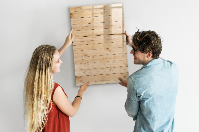 Pizarra magnética de pared con rotulador Tablero de notas sobre un fondo de madera