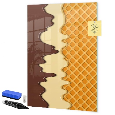 Pizarra borrable de cristal con imanes Un bonito tablero para fotos y notas.
