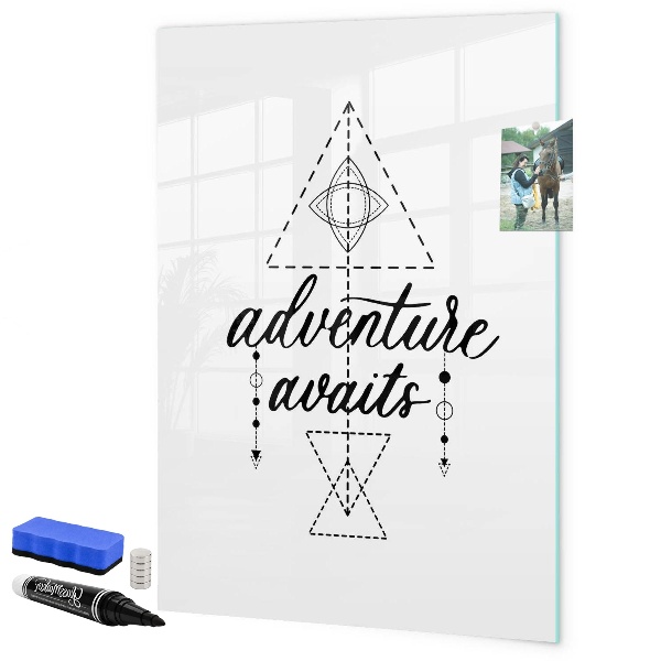 Pizarra borrable de cristal con imanes Un espacio creativo para recuerdos y aventuras.