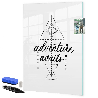 Pizarra borrable de cristal con imanes Un espacio creativo para recuerdos y aventuras.