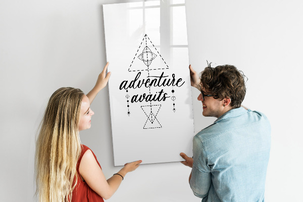 Pizarra borrable de cristal con imanes Un espacio creativo para recuerdos y aventuras.