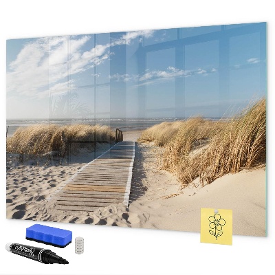 Pizarra magnética de pared con rotulador Playa, recuerdos y creatividad en fotografías