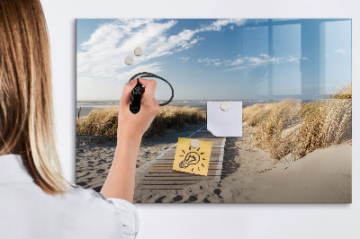 Pizarra magnética de pared con rotulador Playa, recuerdos y creatividad en fotografías
