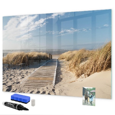 Pizarra magnética de pared con rotulador Playa, recuerdos y creatividad en fotografías