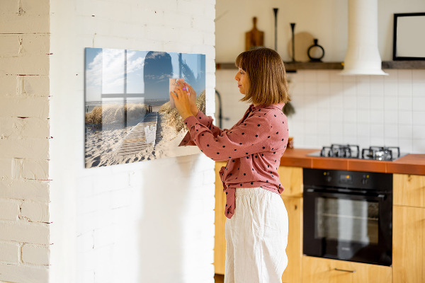 Pizarra magnética de pared con rotulador Playa, recuerdos y creatividad en fotografías