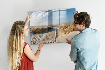 Pizarra magnética de pared con rotulador Playa, recuerdos y creatividad en fotografías
