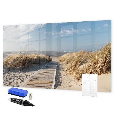 Pizarra magnética de pared con rotulador Playa, recuerdos y creatividad en fotografías