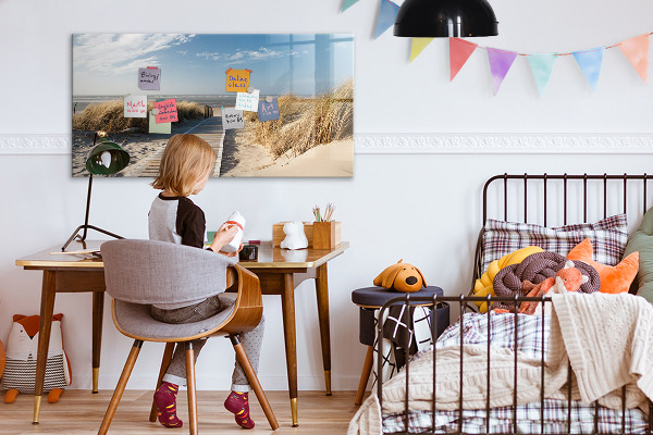 Pizarra magnética de pared con rotulador Playa, recuerdos y creatividad en fotografías