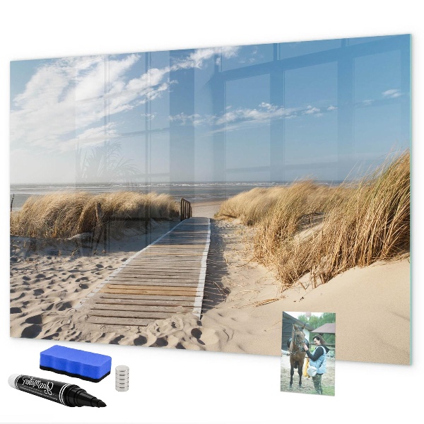Pizarra magnética de pared con rotulador Playa, recuerdos y creatividad en fotografías