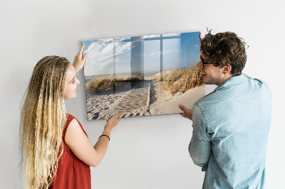 Pizarra magnética de pared con rotulador Playa, recuerdos y creatividad en fotografías