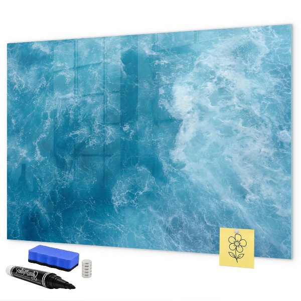 Pizarra magnética de pared con rotulador Un tablero colorido para notas y fotos.