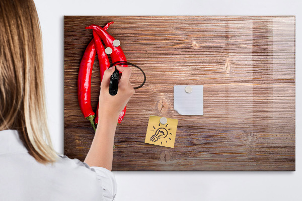 Pizarra magnética de pared con rotulador Un práctico tablero para notas y fotos.