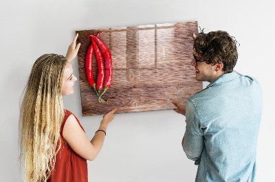 Pizarra magnética de pared con rotulador Un práctico tablero para notas y fotos.