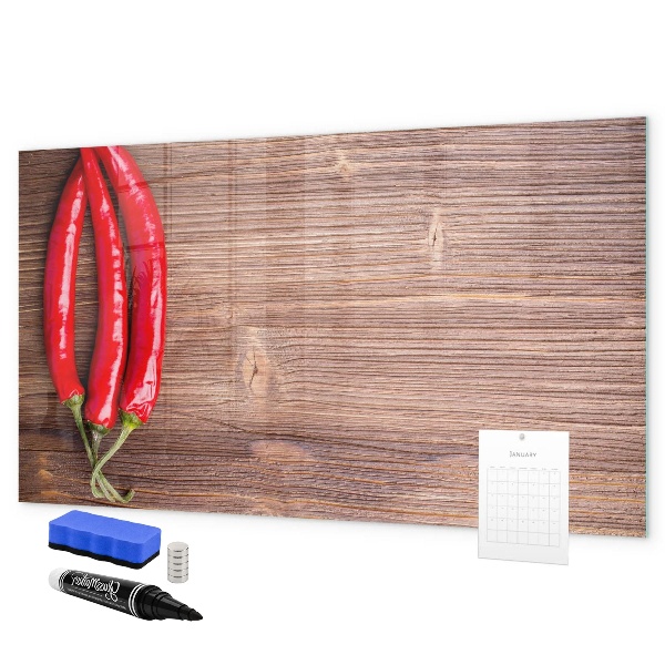 Pizarra magnética de pared con rotulador Un práctico tablero para notas y fotos.