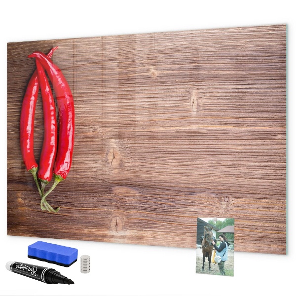Pizarra magnética de pared con rotulador Un práctico tablero para notas y fotos.