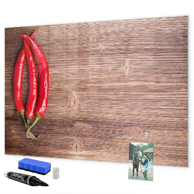 Pizarra magnética de pared con rotulador Un práctico tablero para notas y fotos.