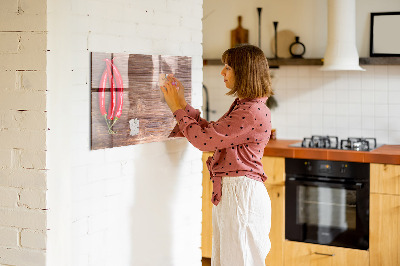 Pizarra magnética de pared con rotulador Un práctico tablero para notas y fotos.