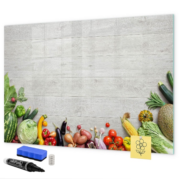 Pizarra magnética de pared con rotulador Un espacio creativo para recuerdos y fotos.