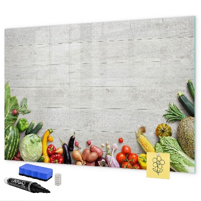 Pizarra magnética de pared con rotulador Un espacio creativo para recuerdos y fotos.