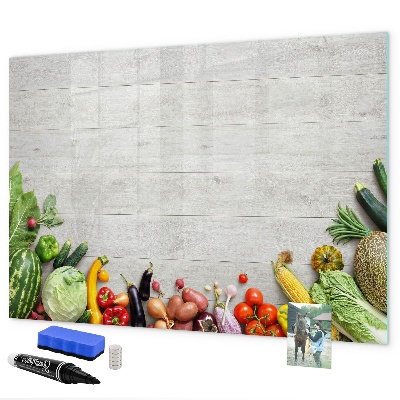 Pizarra magnética de pared con rotulador Un espacio creativo para recuerdos y fotos.