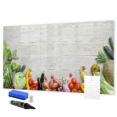 Pizarra magnética de pared con rotulador Un espacio creativo para recuerdos y fotos.
