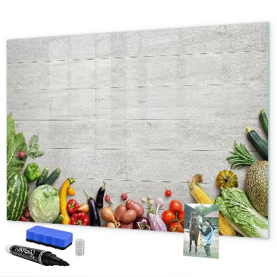 Pizarra magnética de pared con rotulador Un espacio creativo para recuerdos y fotos.
