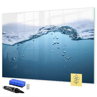 Pizarra magnética de pared con rotulador Fondo acuático con fotos y accesorios.