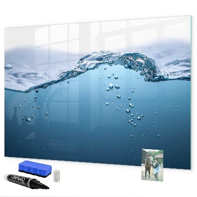 Pizarra magnética de pared con rotulador Fondo acuático con fotos y accesorios.