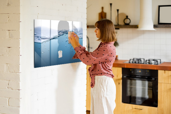 Pizarra magnética de pared con rotulador Fondo acuático con fotos y accesorios.