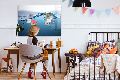 Pizarra magnética de pared con rotulador Fondo acuático con fotos y accesorios.