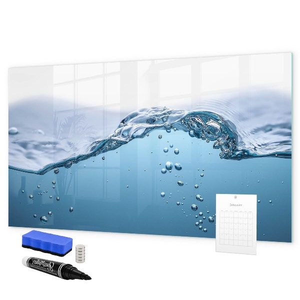 Pizarra magnética de pared con rotulador Fondo acuático con fotos y accesorios.