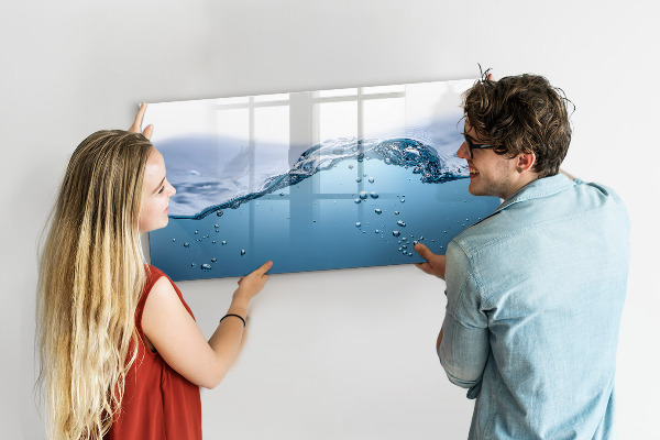Pizarra magnética de pared con rotulador Fondo acuático con fotos y accesorios.