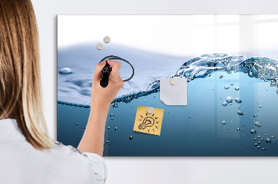 Pizarra magnética de pared con rotulador Fondo acuático con fotos y accesorios.