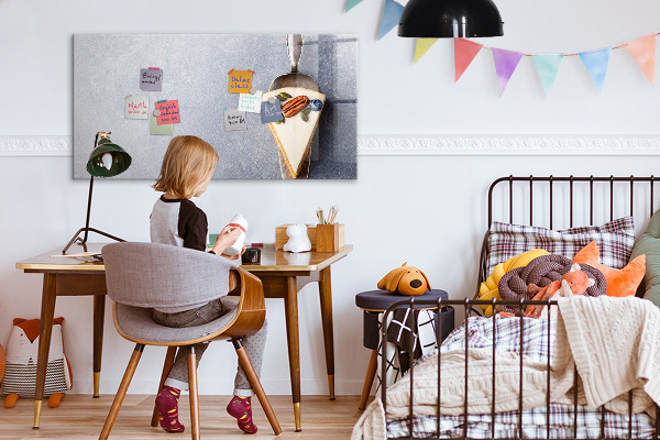 Pizarra magnética de pared con rotulador Un lugar creativo para recuerdos y notas.