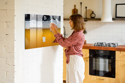 Pizarra borrable de cristal con imanes Tablero de exhibición de fotos creativo