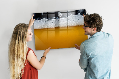 Pizarra borrable de cristal con imanes Tablero de exhibición de fotos creativo